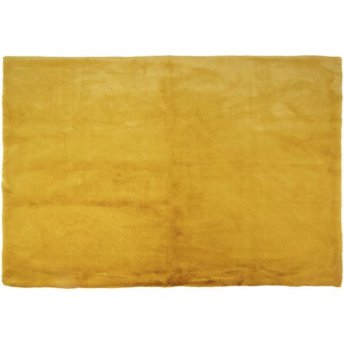 Tapis Fin Imitation Fourrure 120 X 170 Cm Jaune Moutarde