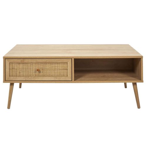 Table Basse 1 Tiroir Rotin 1 Niche Bali