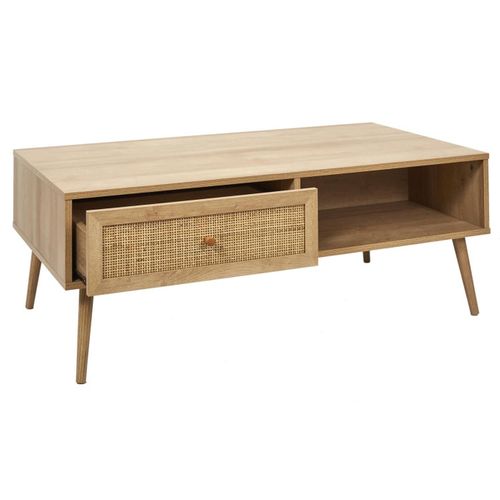 Table Basse 1 Tiroir Rotin 1 Niche Bali