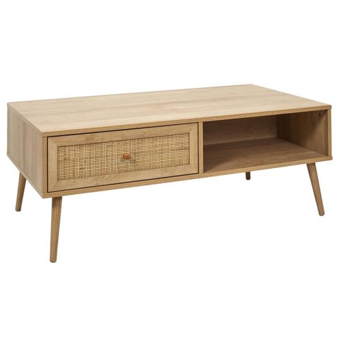 Table Basse 1 Tiroir Rotin 1 Niche Bali