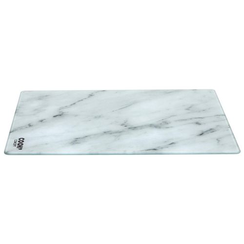 Planche à Découper En Verre "marble" 40cm Blanc