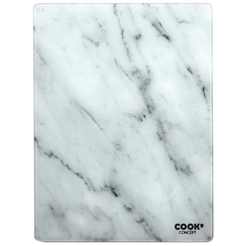 Planche à Découper En Verre "marble" 40cm Blanc