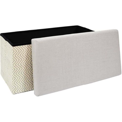 Banc Coffre De Rangement Tressage Mirage Gris