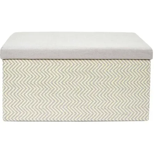 Banc Coffre De Rangement Tressage Mirage Gris