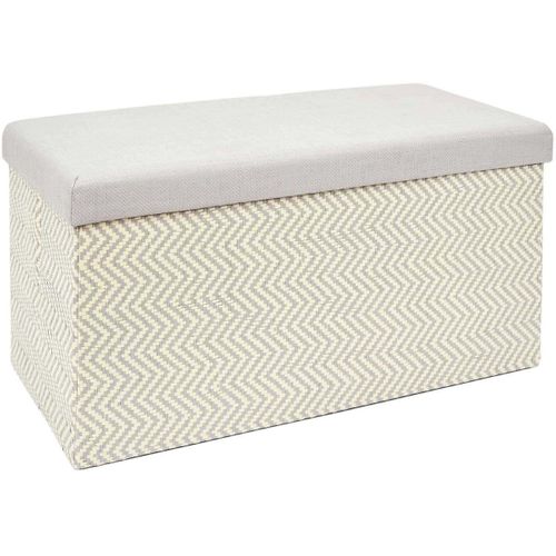 Banc Coffre De Rangement Tressage Mirage Gris