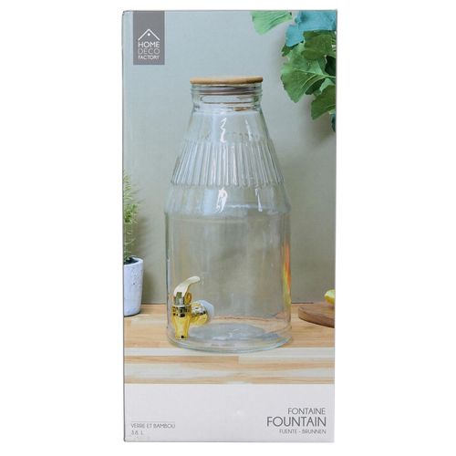 Fontaine à Boisson Avec Couvercle En Bambou 3.8 Litres