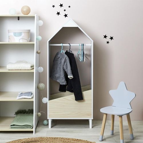 Penderie Enfant Maison Blanc Et Bois
