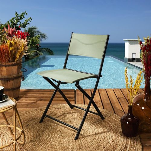 Lot De 4 Chaises Pliables "jardin" 79cm Vert