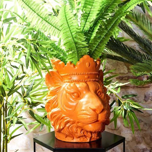 Cache Pot Lion En Magnésia 35 X 30 X 29 Cm