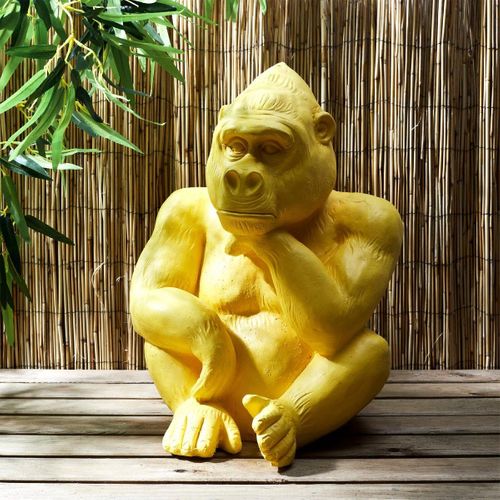 Statuette Déco Magnésie "gorille" 54cm Jaune