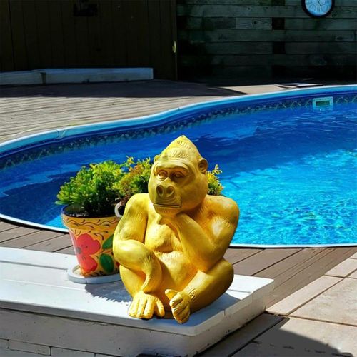 Statuette Déco Magnésie "gorille" 54cm Jaune
