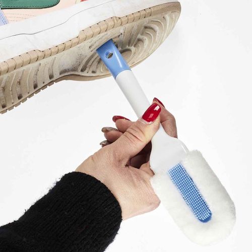 Brosse De Nettoyage "baskets" 24cm Blanc et Bleu