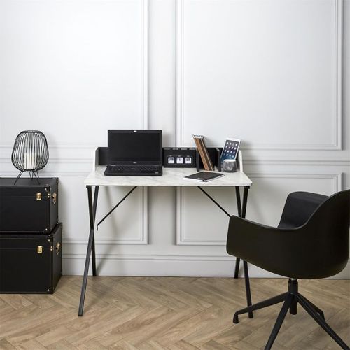 Bureau Effet Marbre "brice" 90cm Gris