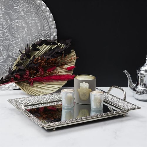 Plateau De Service "miroir" 42cm Argent