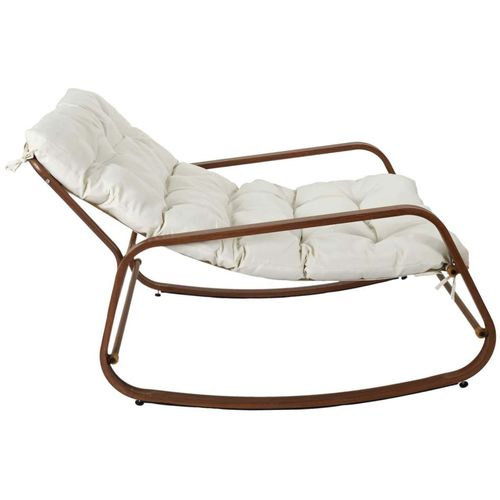 Fauteuil De Jardin à Bascule En Métal Miamii Imitation Bois