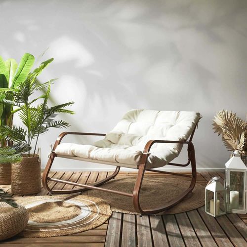 Fauteuil De Jardin à Bascule En Métal Miamii Imitation Bois