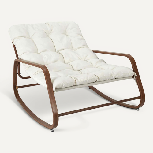 Fauteuil De Jardin à Bascule En Métal Miamii Imitation Bois
