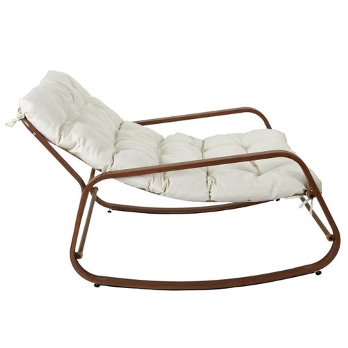 Fauteuil De Jardin à Bascule En Métal Miamii Imitation Bois