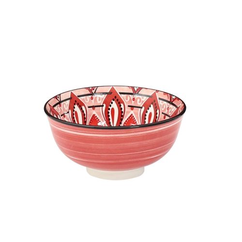 Lot De 6 Bols En Porcelaine "jaipur" 22cl Rouge