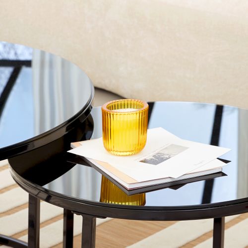 Bougie en verre H. 7,7 cm ULAS Jaune