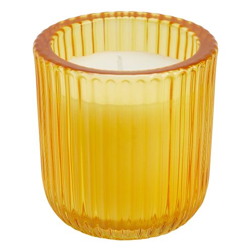 Bougie en verre H. 7,7 cm ULAS Jaune vue de face