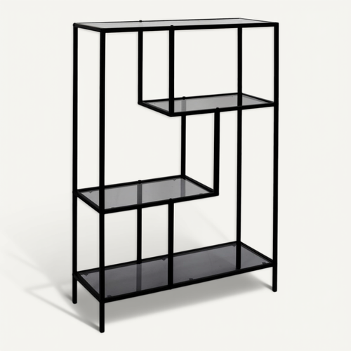 Etagère Métal Et Verre Fumé 113 Cm Edison