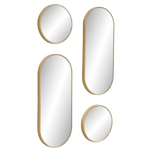 Set de 4 miroirs rond et ovale VERSA Doré