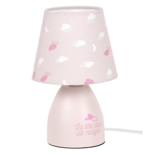 Lampe De Chevet Enfant "nuages" 19cm Rose