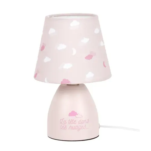 Lampe De Chevet Enfant "nuages" 19cm Rose