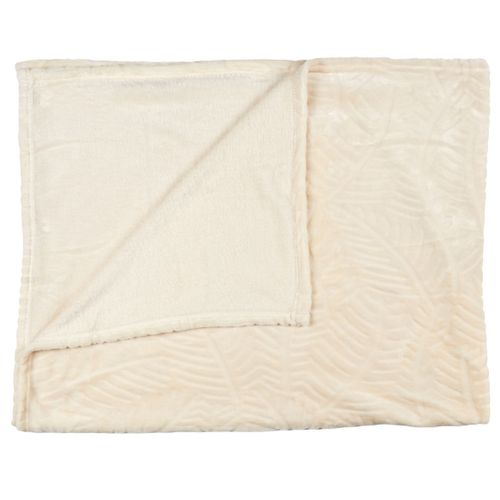 Plaid Flanelle Embosse "roméo" 120x150cm Crème