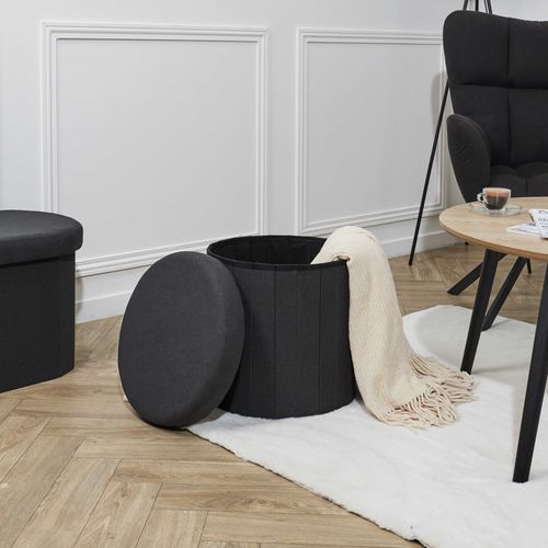 Pouf pliable PILLS Noir vue d'ambiance 1