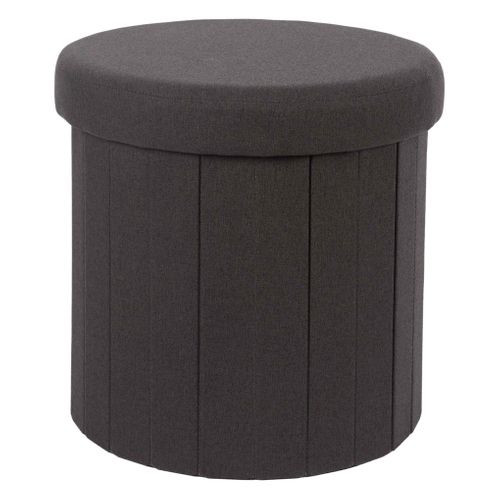 Pouf pliable PILLS Noir vue de face