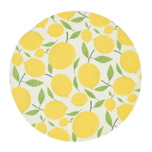Set De Table Rond Imprimé "citron" 38cm Jaune