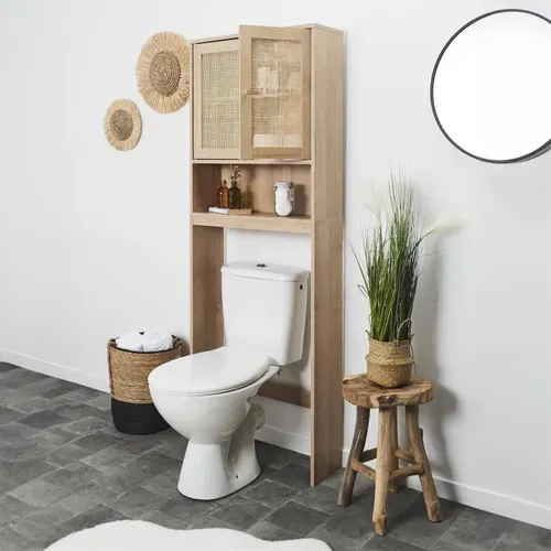 Meuble Dessus Wc 2 Portes Cannage 1 Niche Bali