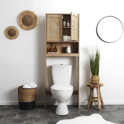 Meuble Dessus Wc 2 Portes Cannage 1 Niche Bali