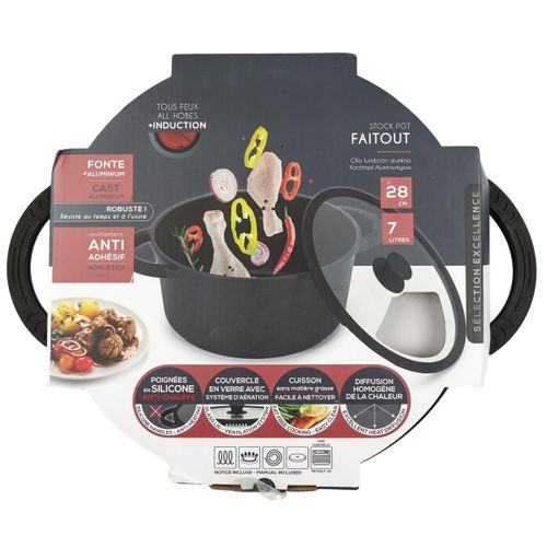 LAGUIOLE CUISSON - Faitout Noir Revêtement Céramique - "robucook