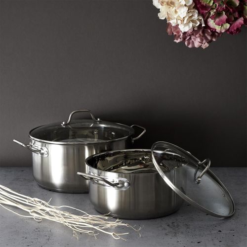 Faitout Avec Couvercle En Verre "inox" 28cm Argent