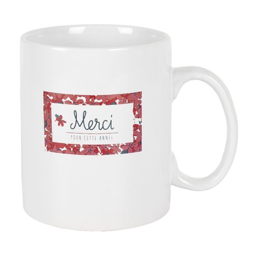 Mug XXL et Stylo "merci" 80cl Blanc