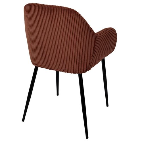 Fauteuil Velours Côtelé Scott Terracotta - Terracotta