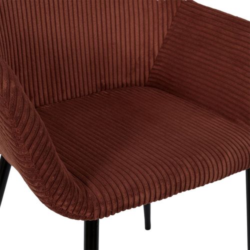 Fauteuil Velours Côtelé Scott Terracotta - Terracotta