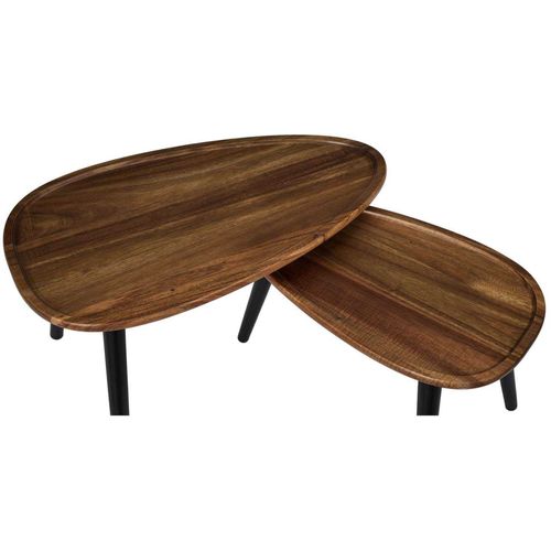 Table Gigogne Galet En Acacia (lot De 2)