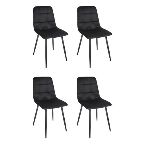 Lot De 4 Chaises "mateo" 88cm Noir