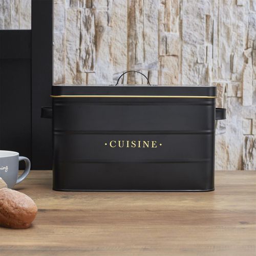 Boîte à Cuisine En Métal "lounge" 33cm Noir
