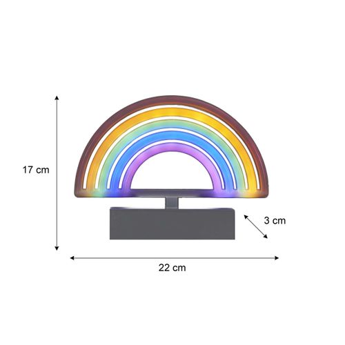 Lampe Néon LED L. 22 cm ARC EN CIEL Multicolore