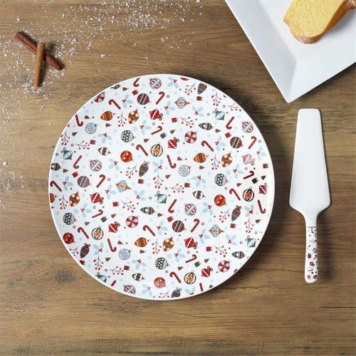 Plat et Pelle à Tarte "noël" 30cm Multicolore