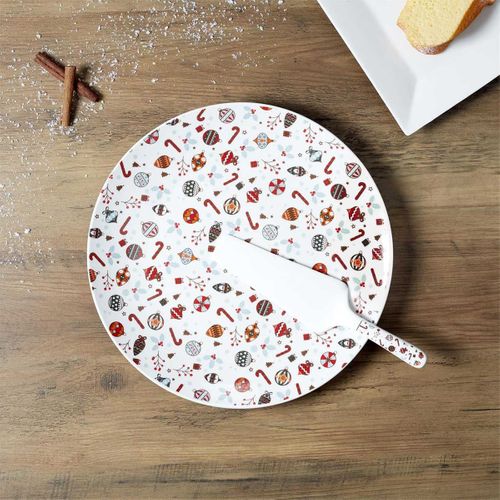 Plat et Pelle à Tarte "noël" 30cm Multicolore