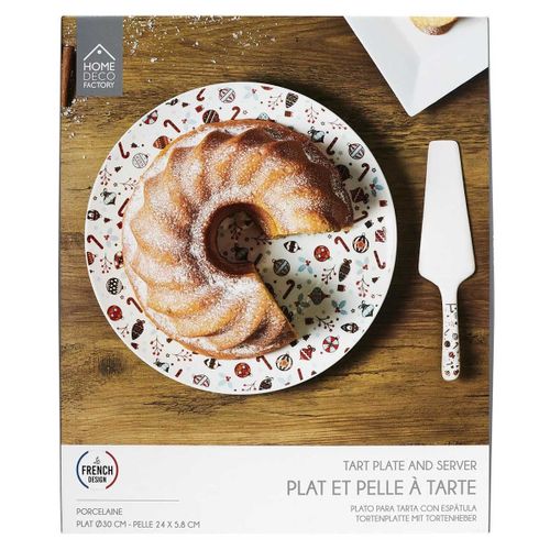 Plat et Pelle à Tarte "noël" 30cm Multicolore
