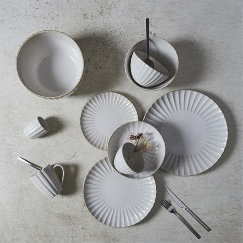 Lot De 6 Assiettes Creuses "vlora" 25cm Beige