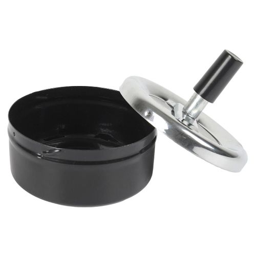 Cendrier Poussoir En Métal "fun" 9cm Noir