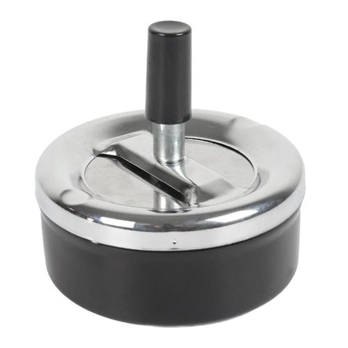 Cendrier Poussoir En Métal "fun" 9cm Noir